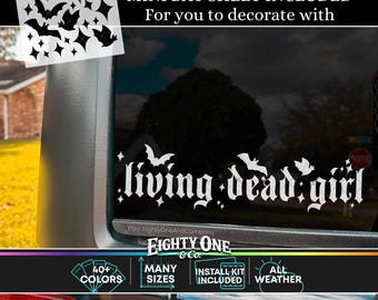 living dead girl decal gothic decal stay spooky witchy decal living dead decal spooky cute stickers goth car alternative decals glossy decal