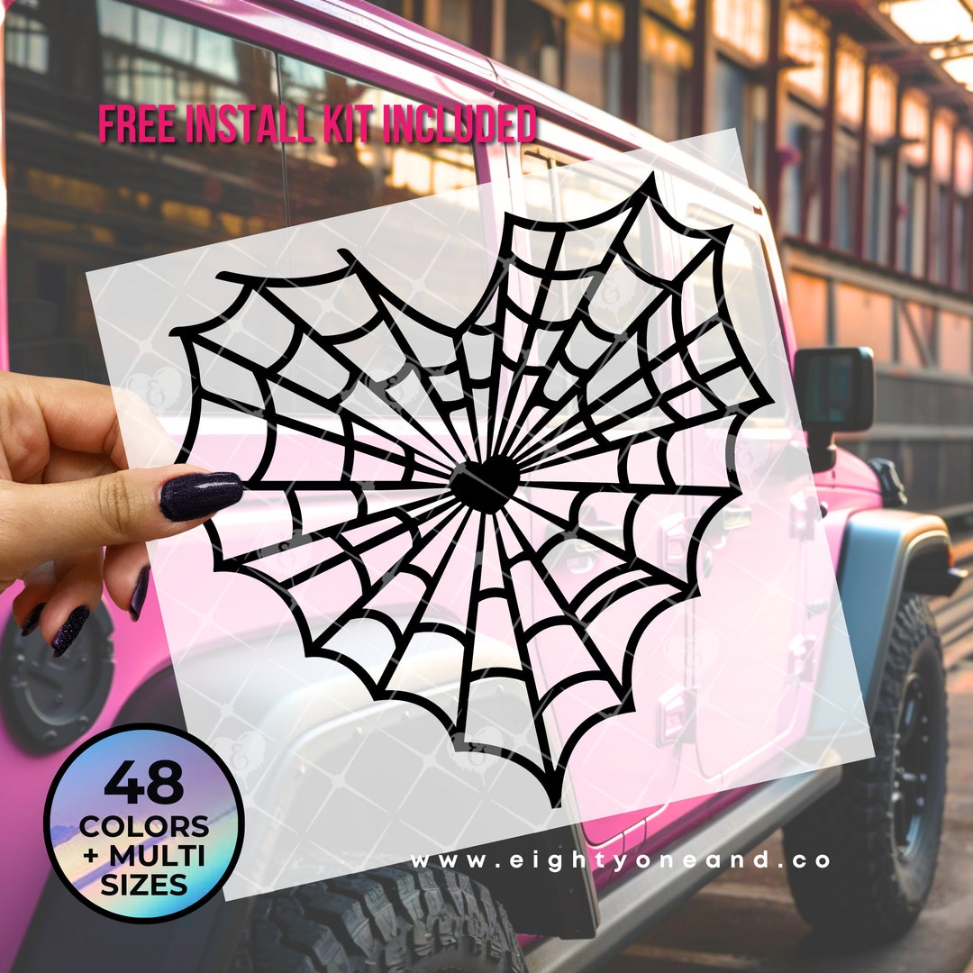 Heart-shaped Spiderweb Decal Cobweb Decal Goth Car Accessories Spooky ...