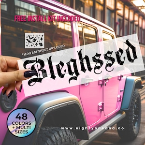 bleghssed decal gothic gen z stickers car decal glossy decals car window stickers metal mama decals goth car accessories metalcore car decal