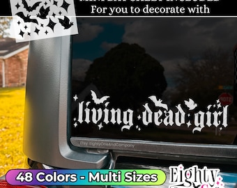living dead girl decal gothic decal stay spooky witchy decal living dead decal spooky cute stickers goth car alternative decals glossy decal