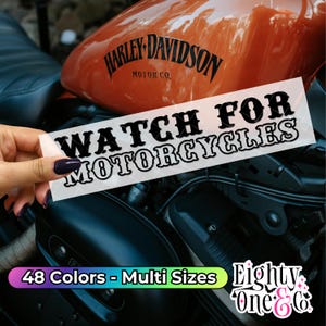 Watch For Motorcycles, Look Twice Save A Life, motorcycle decal, look twice sticker, motorcycle vinyl sticker, motorcycle decal