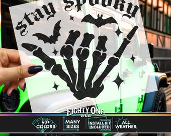 Stay Spooky, Spooky Babe, Spooky Bitch, Spooky Decal, goth car accessories, spooky car accents, bats decal, witchy decal, spooky car sticker