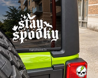 Stay Spooky, Spooky Babe, Spooky Bitch, Spooky Decal, goth car accessories, spooky car accents, bats decal, witchy decals, spooky sticker