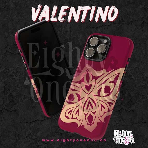 VALENTINO iPhone13pro ケース Valentino Phone Case, Hand-drawn Fan Art, Bold Moth-inspired