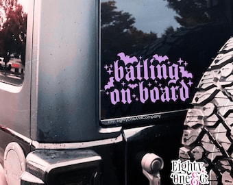 Batling On Board Decal Gothic Baby On Board Sticker Spooky Mom Car Accessory Halloween Car Decal