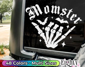 Momster decal gothic mom car decal glossy decals car window stickers gothic mama decals goth car accessories momsters Spooky mama