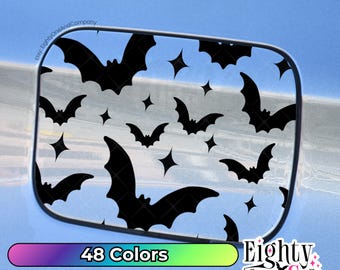 Bats Gas Cap Car Decal star and bat gas door sticker car window decal vinyl decal sticker spooky bats car accessories spooky Car