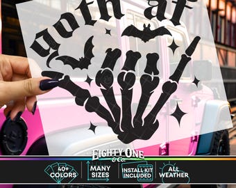 Goth AF, Spooky Babe, Spooky Bitch, Spooky Decal, goth car accessories, spooky car accents, bats decal, witchy decals, spooky car stickers