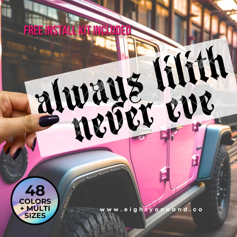Always lilith never eve Stay feral car decal vinyl sticker pact with lilith sticker goddess lilith decal occult decal goth ask lilith cult image 7