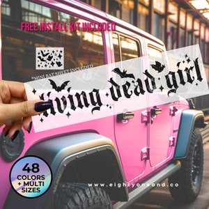 living dead girl decal gothic decal stay spooky witchy decal living dead decal spooky cute stickers goth car alternative decals glossy decal