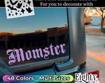 Momster decal gothic mom car decal glossy decals car window stickers gothic mama decals gothic car decals goth car accessories momsters