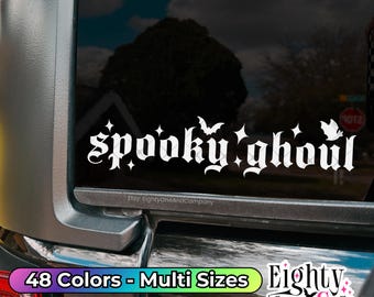 Spooky Ghoul, Spooky Babe, Spooky Bitch, Spooky Decal, goth car accessories, spooky car accents, bats decal, witchy decals, spooky stickers
