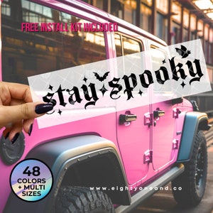 Stay Spooky, Spooky Babe, Spooky Bitch, Spooky Decal, goth car accessories, spooky car accents, bats decal, witchy decals, spooky stickers