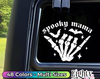 Spooky Mama, Spooky Babe, Spooky Bitch, Spooky Decal, goth car accessories, spooky car accents, bats decal, witchy decals, spooky stickers