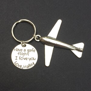 Have a safe flight Keychain, Pilot Gift, Airplane Keychain, Airplane, Traveling Keychain, Gift for Flight Attendant, Travel gift image 4