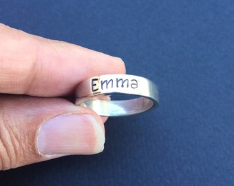 Name Ring, Personalized Ring For Women, Name Ring For Mom, Ring With Kids Name, Mothers Ring, Stackable Name Rings, Gift For Mothers Day