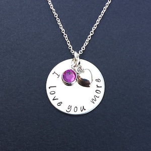 Anniversary Necklace - I Love You More Necklace - Personalized Anniversary Gift - love necklace - For couples, girlfriend, wife, daughter