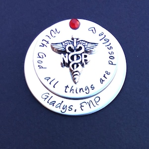 Personalized Nursing pin / RN pin / Nursing Student / Nursing Pinning Ceremony / With God all things are possible - pin / Graduation  gift