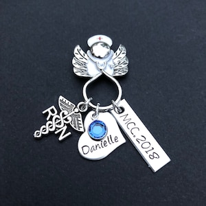 Personalized Nursing pin / LPN BSN RN / Nurse pin / Nursing Student / Nursing Pinning Ceremony / Nurse Angel Gift/ Graduation gift Bild 2