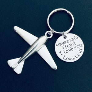 Have a safe flight Keychain, Pilot Gift, Airplane Keychain, Airplane, Traveling Keychain, Gift for Flight Attendant, Travel gift image 1
