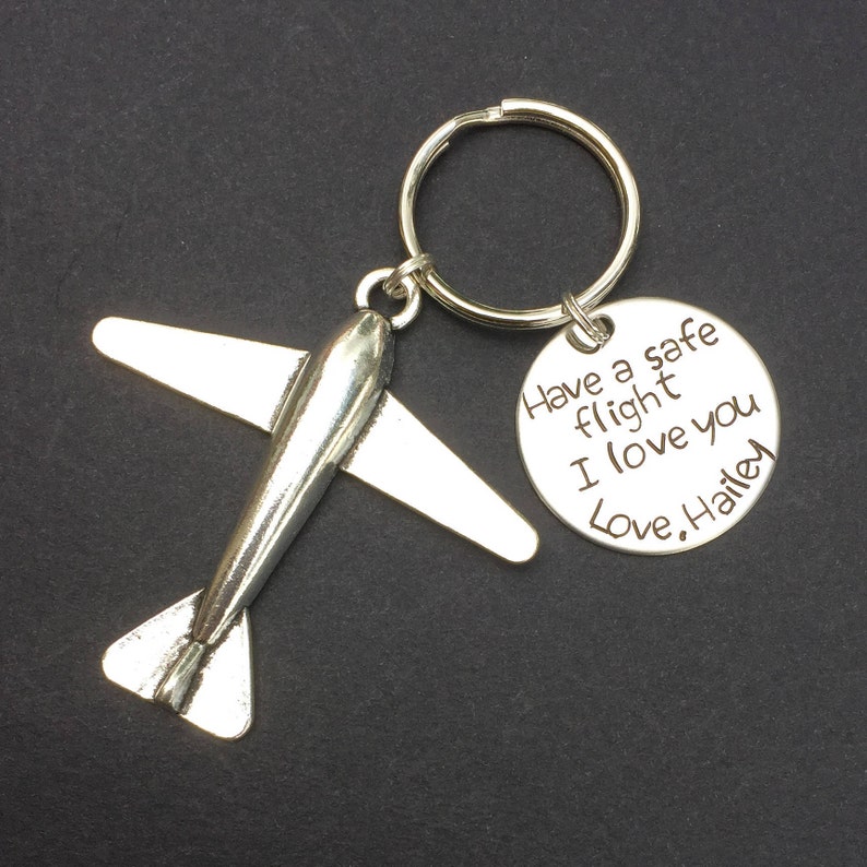 Have a safe flight Keychain, Pilot Gift, Airplane Keychain, Airplane, Traveling Keychain, Gift for Flight Attendant, Travel gift image 2