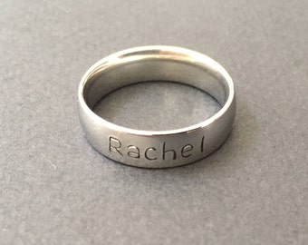 Stainless steel Name Ring, Personalized Ring For Men or Women, Wedding ring, Name Ring For Mom, Ring With Kids Name, Gift For Mothers Day