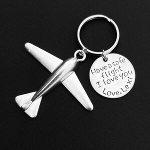 Have a safe flight Keychain, Pilot Gift, Airplane Keychain, Airplane, Traveling Keychain, Gift for Flight Attendant, Travel gift image 3