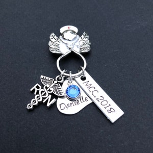 Personalized Nursing pin / LPN BSN RN / Nurse pin / Nursing Student / Nursing Pinning Ceremony / Nurse Angel Gift/ Graduation gift Bild 4