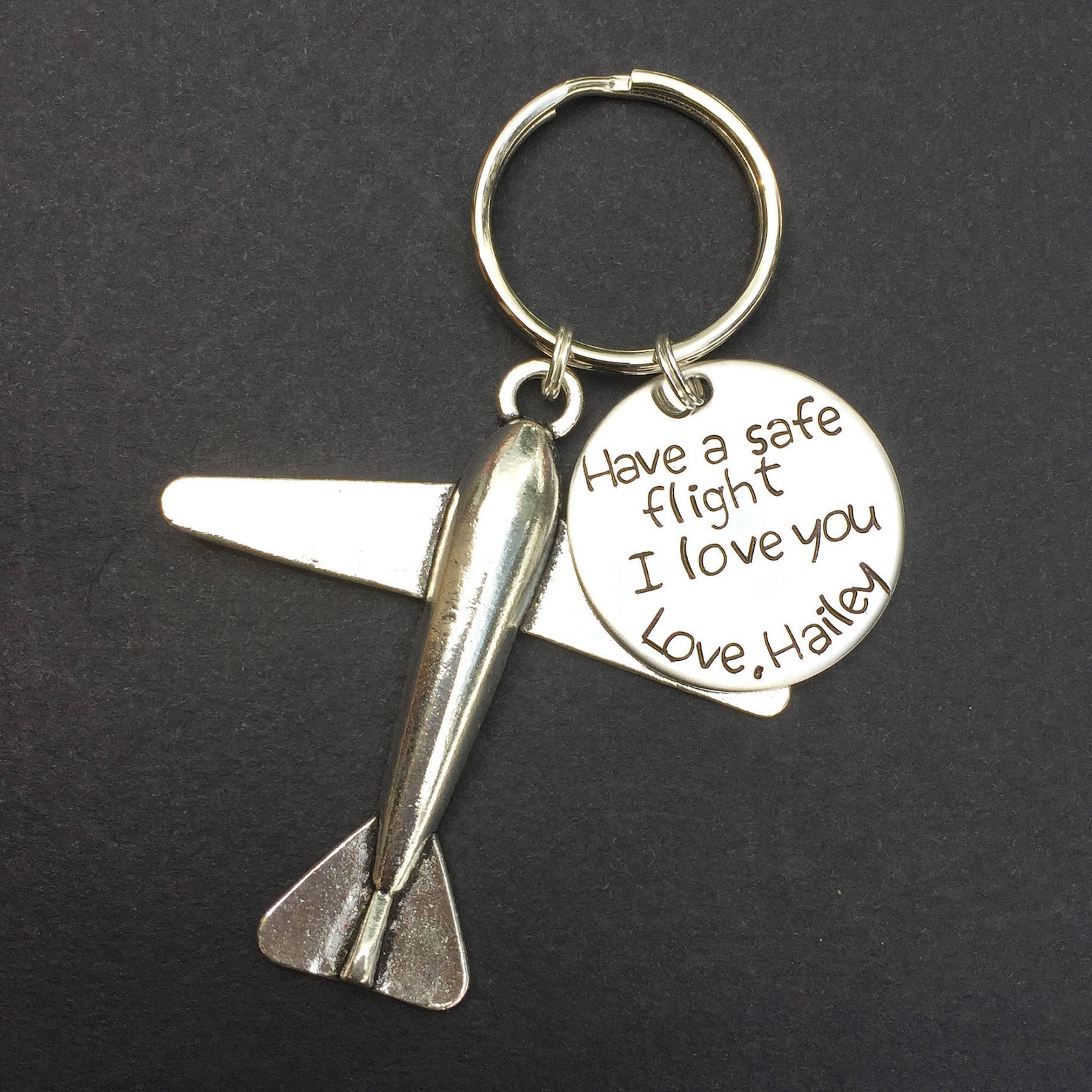 Have a safe flight Keychain Pilot Gift Airplane Keychain Etsy