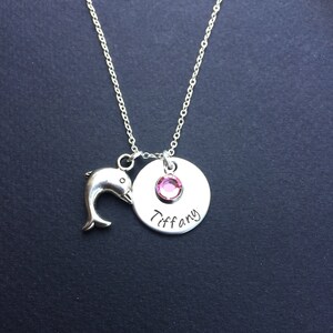 Girls Dolphin Charm Necklace-Dolphin Jewelry-Dolphin Lover Gift-Save Dolphin Rescue-Tropical Jewelry-Beach Necklace-Flower Girl Necklace