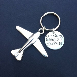 Our story, Our love story,  Our story keychain, Anniversary gift, Pilot Gift, Airplane Keychain, Gift for Flight Attendant, wedding gift