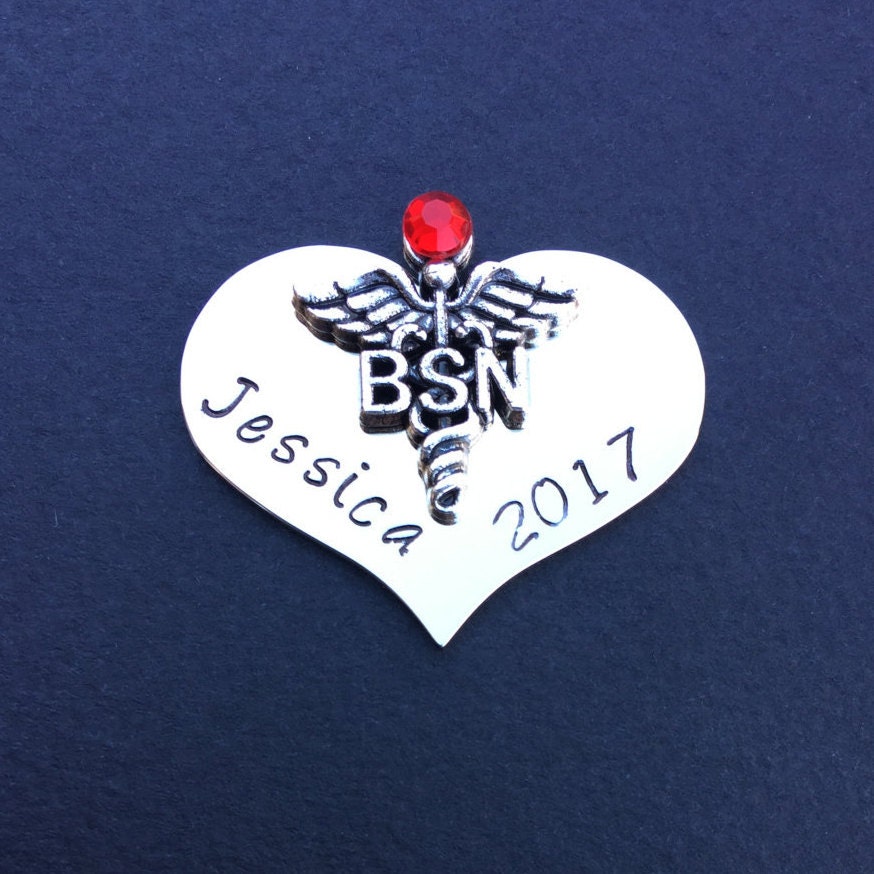 Personalized Nursing Pin / BSN Pin / NP Pin / RN Pin / Nursing Student ...