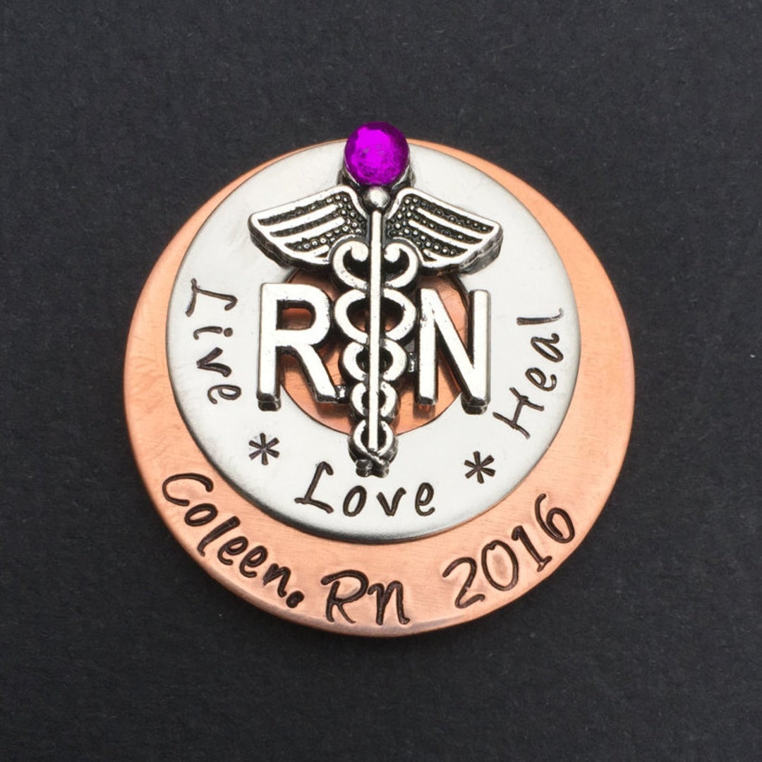 Personalized Nursing Pin / LPN BSN RN / Nurse Pin / Nursing Etsy