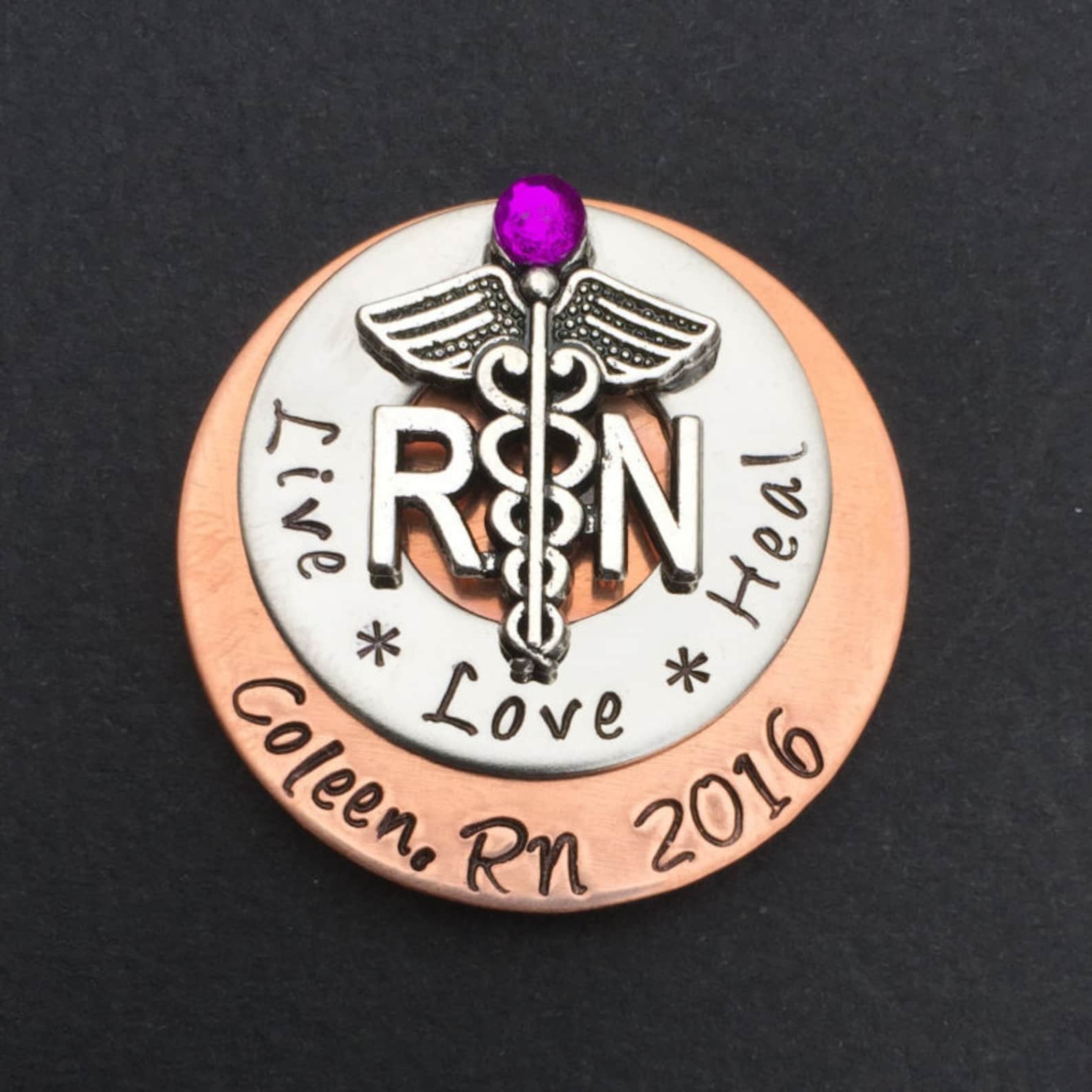 Personalized Nursing Pin / LPN BSN RN / Nurse Pin / Nursing Etsy