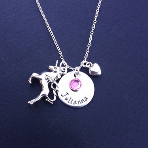 Unicorn Jewelry, Daughter Necklace, Personalized Unicorn Necklace, Little Girl Necklace, Granddaughter Gift, Gift for Her, Mystical Gift