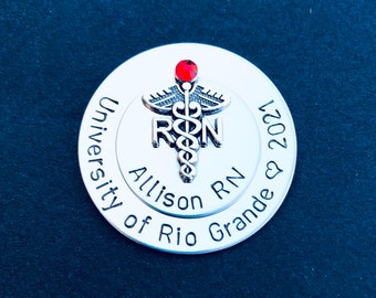 Personalized Nursing pin / LPN BSN RN / Nurse pin / Nursing Student / Nursing Pinning Ceremony / Medical student / Graduation gift / Custom