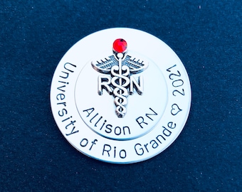 Personalized Nursing pin / LPN BSN RN / Nurse pin / Nursing Student / Nursing Pinning Ceremony / Medical student / Graduation gift / Custom