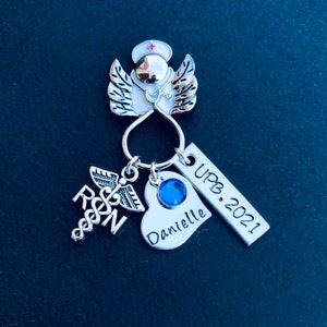 Personalized Nursing pin / LPN BSN RN / Nurse pin / Nursing Student / Nursing Pinning Ceremony / Nurse Angel Gift/ Graduation gift Bild 3