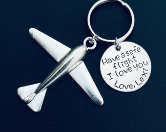 DOWAY Cute Airplane Keychain With Spinning Propeller - Stainless Steel Travel Keyring For Flight Attendants & Aviation Lovers
