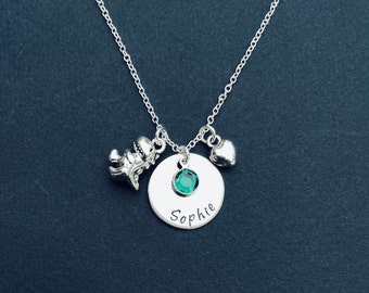 Dinosaur Jewelry, Daughter Necklace, Personalized Dinosaur Necklace, Little Girl Necklace, Cute Animal Dino T-Rex Tyrannosaurus Jewelry