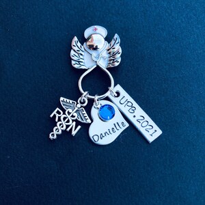 Personalized Nursing pin / LPN BSN RN / Nurse pin / Nursing Student / Nursing Pinning Ceremony / Nurse Angel Gift/ Graduation gift Bild 5