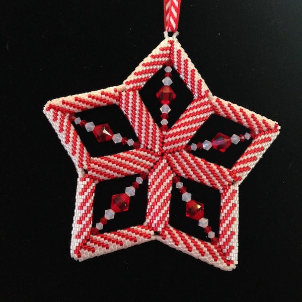 Candy Cane Star Christmas Ornament Pattern Tutorial PDF