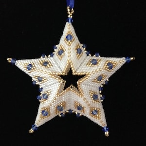 3D Beaded Star Christmas Ornament Pattern Tutorial PDF