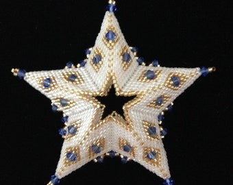 3D Beaded Star Christmas Ornament Pattern Tutorial PDF