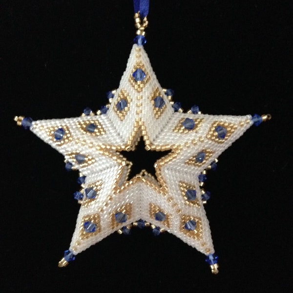 3D Beaded Star Christmas Ornament Pattern Tutorial PDF