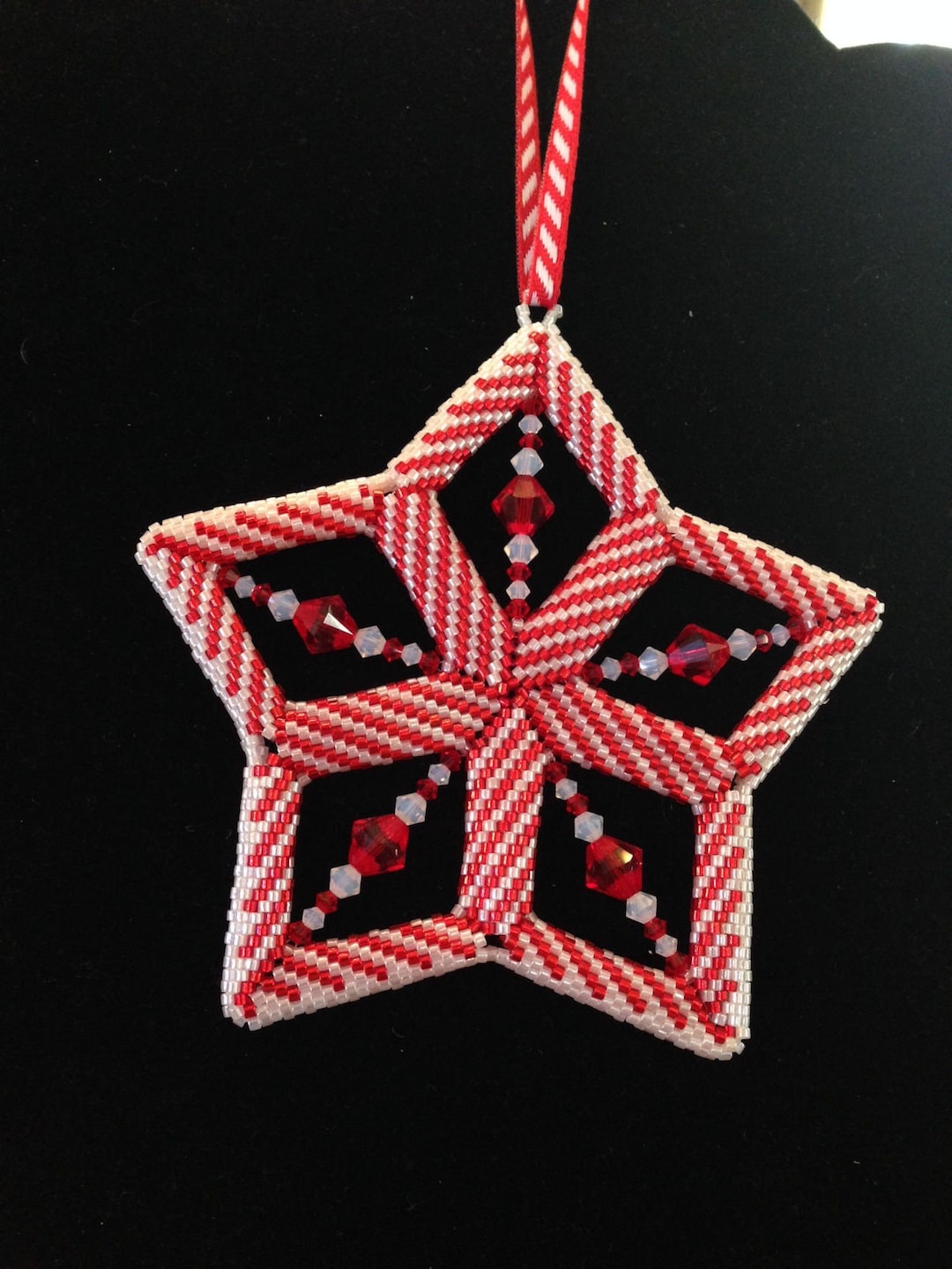 Candy Cane Star Christmas Ornament Pattern Tutorial PDF - Etsy