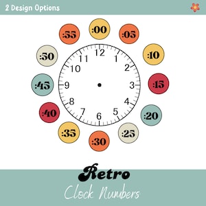 Clock Numbers, Retro Clock Number, Clock Display, Instant Download