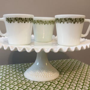 1 - Vintage Pyrex Spring Blossom D-Handle Milk Glass Mug #1410