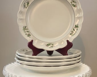 Set of 5 Vintage Pfaltzgraff Christmas Heirloom 10.5" Dinner Plate