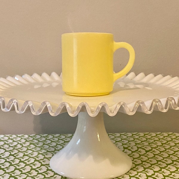 Vintage Hazel Atlas Yellow Milk Glass Mug